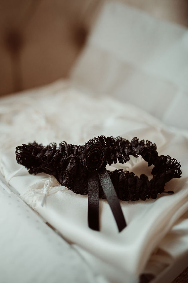 Monochrome Vogue Wedding at Thicket Priory With Silk Bridal Lingerie