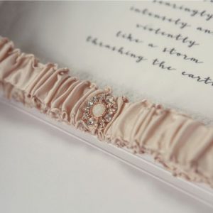 Silk Wedding Garter available in Various Colours with Rose Gold or Silver Trim - Ava