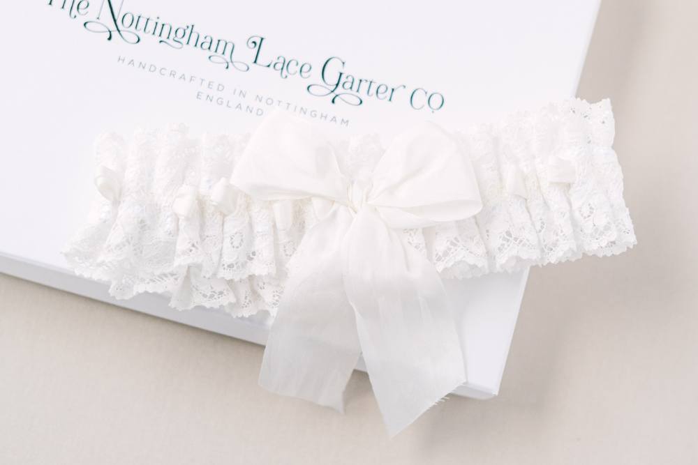 Luxury Lace Bridal Garter - Ruby in Ivory
