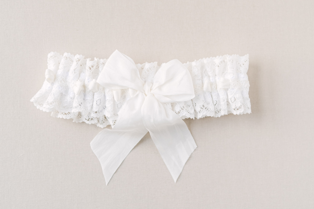Luxury Lace Bridal Garter - Ruby in Ivory